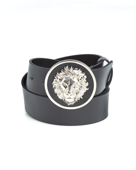 lion head belt versace|Versace leather belt.